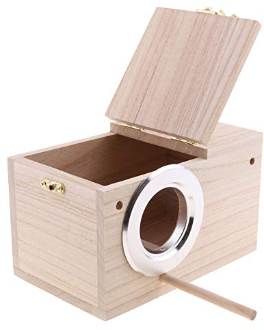 YUOKI99 Großsittichkobel Nestmulde Anflugstange Hölzerne Vogel Nistkasten, Sittich Wellensittich Kanarienvogel Zucht Box, Vogel Schachteln Feeding Station House(L)