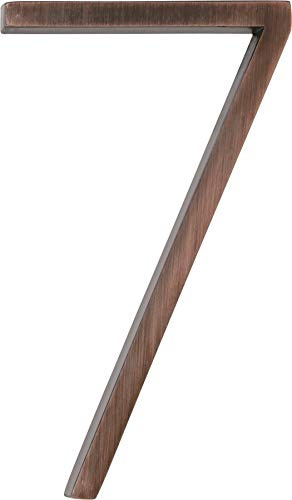 Distinctions 844692 House Number 7, Bronze Zinc Floating Address Number, Modern Outdoor Address Sign for Front Door, Mailbox, Wall, or Plaque, 5 Inches