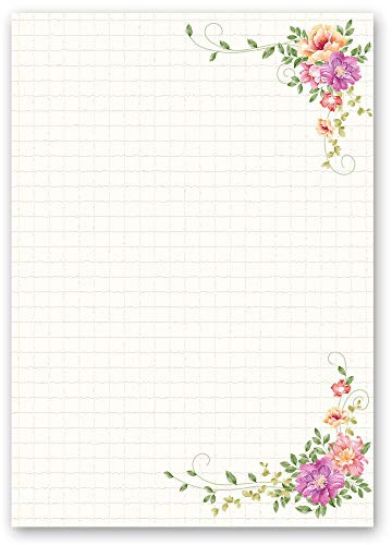 Motif Letter Paper! Flowers & Petals Floral Letter 100 Sheets DIN A5 - Paper-Media