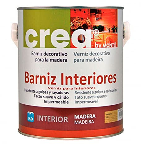 Vernis acrylique à l'eau protège et décore les bois d'intérieur. Imperméable, résistant aux chocs et aux déchirures. Vernis intérieur gamme Crea (2,5 L, incolore satiné)