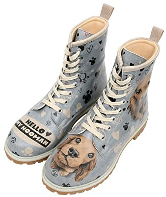 DOGO Vegane Damen Boots Stiefeletten - Hello My Hooman 37