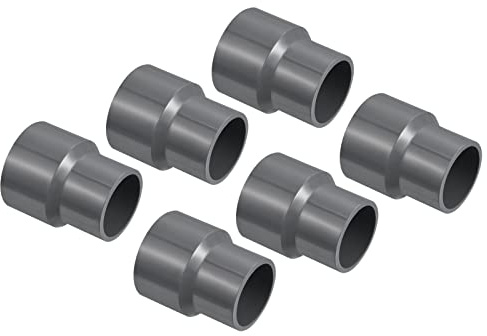 PATIKIL PVC Réducteur Tuyau Raccord 40x32mm, 3 Paquet Droit Couplage Adaptateur Connecteur, Gris