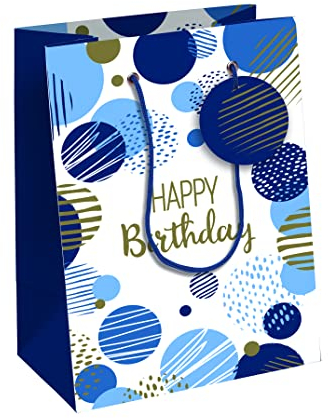 Clairefontaine 32487-3C - Geschenktasche Excellia, M 21,5x10,2x25,3cm, ideal zum Geburtstag, Happy Birthday, 1 Stück, Blau