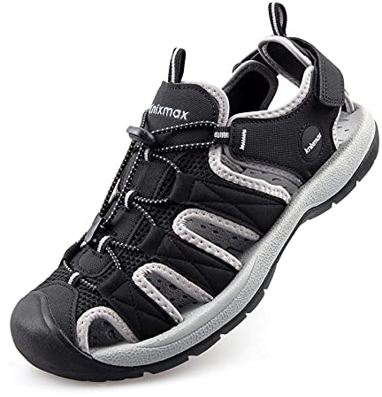 Knixmax Women Men Walking Sandals Wide fit - Closed Toe Outdoor Sports Sandal Summer Hiking Shoes