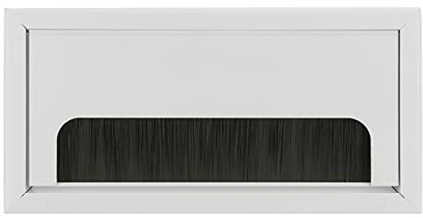 Rectangle Cable Grommet, Aluminum Alloy Cord Grommet Brush Wall Plate Panel Horizontal Grommet Strip Server Rack Metal Wire Hole Cover for HDTV Home Office Theater Systems
