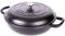 Cacerola de hierro fundido poco profunda con tapa, olla de horno holandés antiadherente, apta para horno hasta 500 °F, utensilios de cocina resistentes a prueba de horno, olla esmaltada, color negro,
