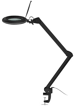 goobay 64986 LED Lupenleuchte mit Klemme/Lupenlampe aus Plastik / 10 W Leistungsaufnahme/Lichtstrom 800 lm/Betriebsspannung 230 V (AC) / Schwarz