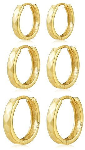 Set Pendientes Aro Oro Diamante Corte