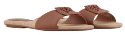 Armani Exchange Padded Slide Sandal with Logo on Top, Ciabatta Donna, Rosa Cammello, 38 EU