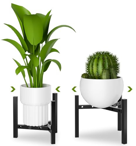 yVicv Pflanzenständer für Innen Außenbereich,Verstellbarer Blumenständer aus Metall Schwerlast Blumenhocker Tragfähigkeit von 90KG, Pflanzenhocker für Verschiedene Topfgrößen 20-31cm
