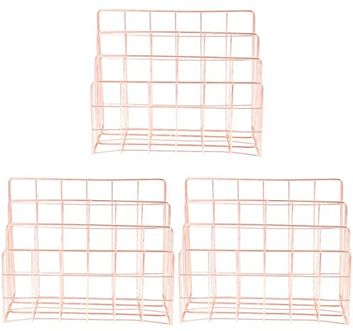 Lurrose Briefhalter 3st Postlagerregal Schubladen-Organizer Schlüsselhalter Für Die Wand Briefe Stand Bücherregal Book Shelves Deko Ordner Multifunktions-aktenregal Postfach Schmiedeeisen Rose Gold