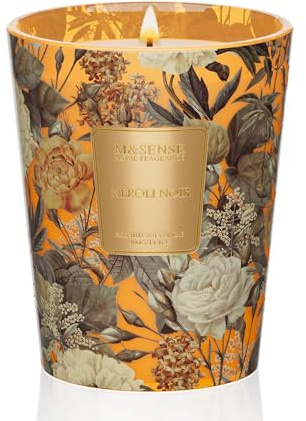 M&SENSE Neroli Noir Sojaljus, 399ml 55H Långsam Förbränning, Aromaterapi Fräsch Ljus för Sovrum Elegant Heminredning Nybopresenter