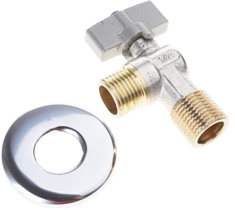 Valvole di intercettazione multifunzione in ottone da 1/2 , angoli di ingresso/uscita, valvole di arresto aggiornamenti per installazioni in cucina e bagno, resistenti alla corrosione