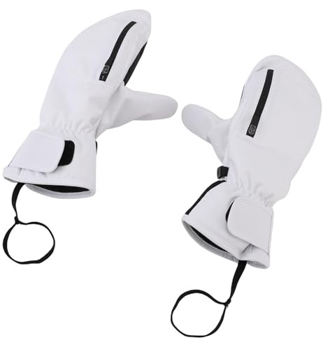 Pongnas Mitaines de Ski à écran Tactile pour Femmes et Hommes – de Snowboard Coupe-Vent avec Poche Zippée, Poignée en PU Antidérapante sur Toute la Paume, Doublure en Peluche pour Froid Extrême –