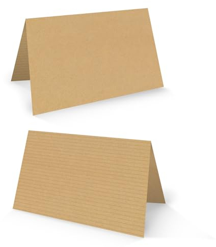 Logbuch-Verlag 25 Kraftpapier Tischkarten Blanko Namensschilder Hochzeit Fest Geburtstag Tischaufsteller Buffet Schild Tischdeko natur braun