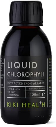 KIKI Health - Liquid Chlorophyll, Extracted from Alfalfa - 100mg Chlorophyll Extract Per Serving - Natural Internal Deodoriser - 100% Natural Ingredients - Vegan Friendly - 125ml