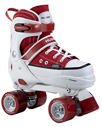 HUDORA Roller Skates Sneaker in versch. Farben & Größen - Kinder Rollschuhe über 4 Größen verstellbar - Rollschuhe für Kinder & Jugendliche - Roller Schuhe mit 4 austauschbaren Innensohlen