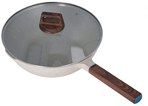 Padella per Friggere, Lega di Alluminio Padella per Friggere a Calore Uniforme di Grande capacità per la Casa