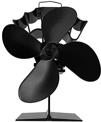 Ventilatore per Stufa a Legna Alimentato a Calore Ventilatore per Camino a 4 Pale Ventilatore per Camino Ecologico Non Elettrico per Stufa a Legna
