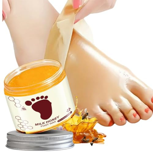 Masques exfoliants pour les pieds au lait et au miel, cire pour les pieds au miel, hydratant et nourrissant, formule à faible allergie, produits de soins des pieds, masques hydratants pour les pieds