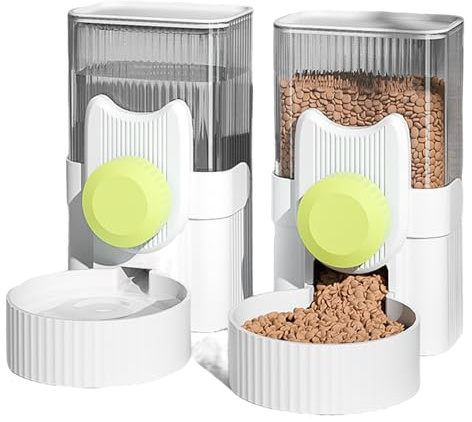 kesurpae Ensemble de 2 distributeurs automatiques d'eau et de Nourriture pour Chats, Accessoires pour furets et Lapins, D