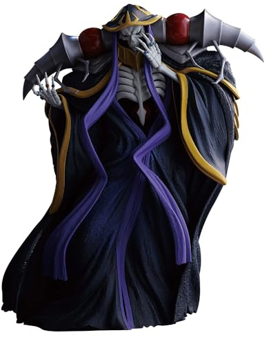 Xinchangda Ooal Figurine Albedo Figurine d'action Anime Albedo Statue, position debout avec vitrine en acrylique Crâne Décoration de collection Cadeau 22 cm