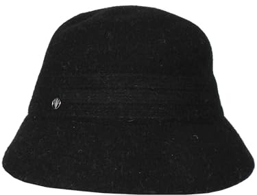 LOEVENICH Sombrero de campana | mezcla de lana | mujer | talla única | accesorio de moda para otoño e invierno, Negro , Talla única