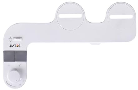 Belvit Bidet Taharet Aufsatz für Toilettensitz, Intimreinigung mit verstellbarem Wasserdruck, selbstreinigende Düse, ohne Strom, verstellbarer Sprühwinkel, leichte Montage, ABS, Weiß