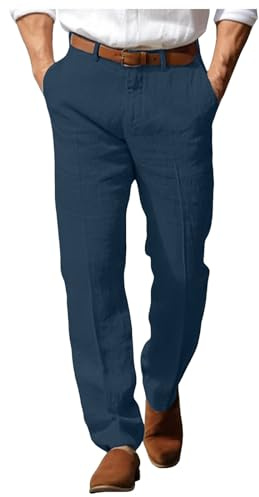 Pantalones de vestir para hombre, para verano, playa, bolsillo frontal, pierna recta, cómodos, transpirables, formales, para negocios, vacaciones, a la moda, pantalones básicos