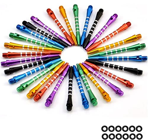Hopewey 18 Alumium Darts Shafts Dartschäfte Dart Stem Alloy Dart Schäfte Dartschächte+ 18 Stücke Dart Gummiringe (18pcs)
