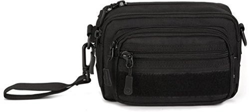 Sport Tent-Taktische Hüfttaschen MOLLE Beutel Gürteltasche Outdoor Messenger Bag Military Multifunktionstasche (Schwarz)
