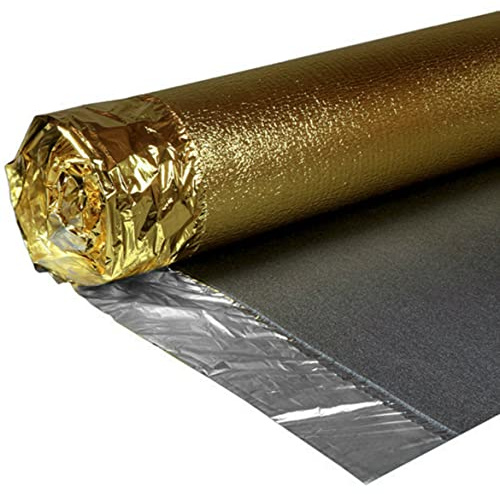 Grandismo 5mm Super Gold Underlay - 1m x 15m Roll (15m2) for Wood/Laminate Flooring - Provides Acoustic Sound and Impact Reduction - Good Cushioning Support Underlayment