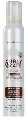 Thader Pharma Curly Care Espuma de Fijación Revitalizadora de Rizos con poder antiencrespamiento, 200 ml