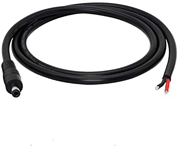 SHANFEILU DC Power Pigtails Cable DC 5.5mm x 2.1mm Male Plug to Bare Wire Open End Power Wire Supply Repair Cable 16 AWG Barrel Connector Pigtail for Security Camera DVR LED 3Ft