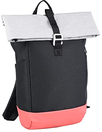 Bevantage Rolltop-Rucksack Wasserdichter Damen-Herren-Kurierrucksack Zweifarbiger PU-Radsport-Tagesrucksack