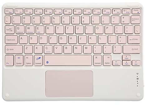 Ultratunt Trådlöst Bluetooth-tangentbord med Inbyggd Pekplatta, Tyst Ergonomisk Lättviktsbärbart Uppladdningsbart Tangentbord, för Smarta Telefoner, Surfplattor, Bärbara Datorer(Rosa)