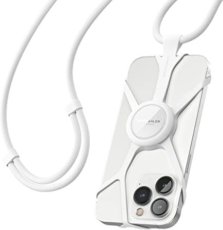 VONMÄHLEN – Infinity Plus Handykette + Handyring mit Allen Smartphones kompatibel – individuell verstellbares Handyband zum Umhängen mit Silikonhülle – Phone Strap mit Fingerhalterung (Weiß)