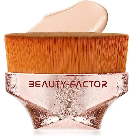 BEAUTYFACTOR Pennello Fondotinta Liquido, Kabuki Pennello Multifunzionale per Sfumare La Crema Liquida O i Cosmetici in Polvere Senza Difetti con Custodia Protettiva