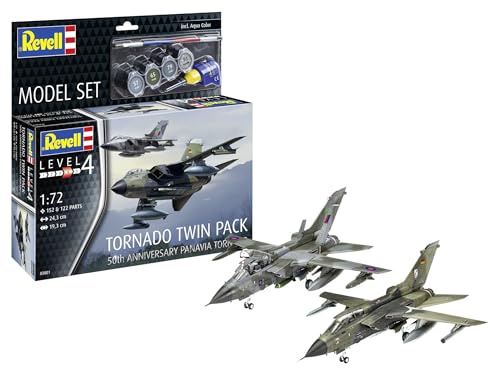 Revell Maquette Kit de construction 50th Anniversary Tornado Échelle 1:72 310 pièces Kit de bricolage à partir de 12 ans Modèle détaillé Avion militaire Réplique authentique
