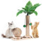 Novelfun Katzenkratzbaum Palme 2 In 1 Kratzsäulen für Katzen Palme Interaktives Katzenspielzeug mit Hängenden Kugeln Kratzpfosten Spielzeug