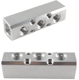 Orivin Distribuidor de aire comprimido, acoplamiento comprimido, conexión de distribuidor neumático - 3 vías, 5 orificios, distribución de flujo de aire, acoplamiento adecuado de 1/2 1/4