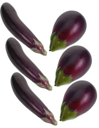 STOBAZA 6pcs Légumes Artificiels Réalistes en Plastique Pourpre, Accessoires Photo Multipurpose, Décorations pour Cours de Dessin et Environnements Scolaires