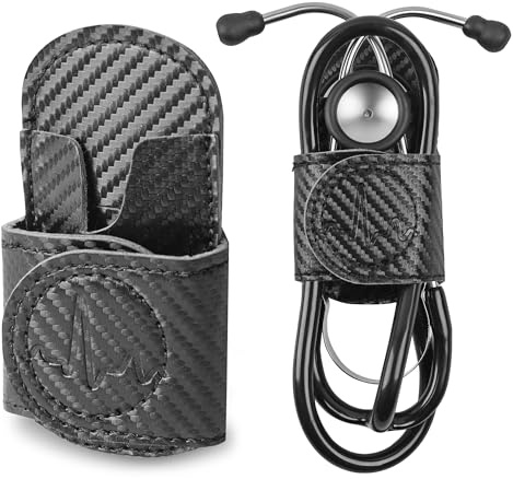Mtzmy Stethoscope Holder Hip Clip.Nursing Tools Holster Case,Teaching Stethoscope Holder &Accessories(1-Carbon Black)
