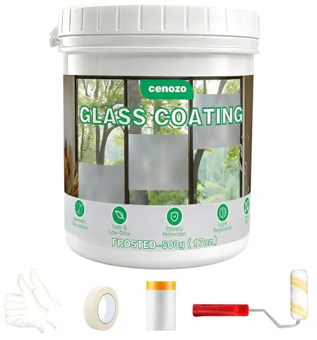500G Liquide Film Fenetre Anti Regard,Revêtement Dépoli,Imperméable et Résistante aux UV,Protection de la Vie Privée pour Fenêtres DIY pour Salle de Bain,Portes Vitrées,Cuisine,Pièce (avec Outils)