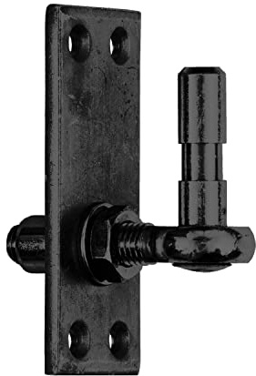 Pollmann®Baubeschläge Kloben auf Platte D4 1-fach verstellbar, Dorn Ø 13 mm, schwarz, 2 Stück