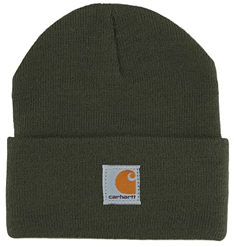 Carhartt Youth Knit Beanie Cuff Hat, Olive (Child), One Size