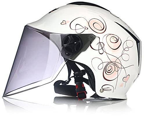 JATIBOSH Attache Fermement Vintage Casque Portable Et Sûre Cyclomoteur Casque, RéTro Demi Casque Boucle De Sécurité À Prise Rapide Casque Moto, pour Adapté Aux Motos ÉLectriques ECE Certifiés