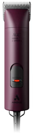 Andis Professional UltraEdge Super 2-Speed Detachable Blade Dog/Pet Clipper, Rotary Motor with Shatter-Proof Housing, Runs Calm & Silent, 14-feet Cord, for All Dog Coats & Breeds, 120 Volts, Burgundy