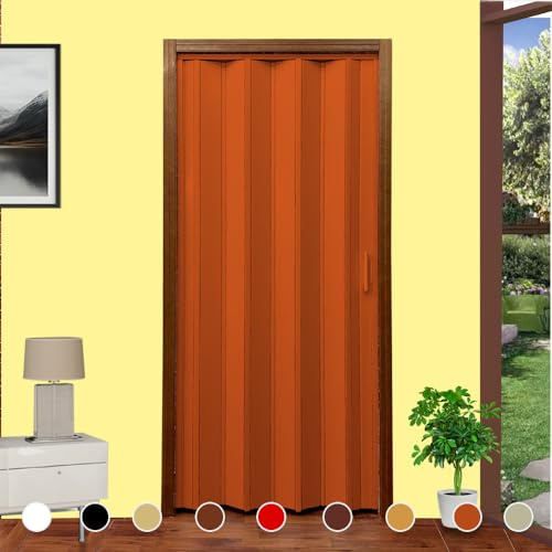 KIT DE PUERTA DE ACCORDEÓN DE HÁgalo USTED Mismo modelo Lorella H 220 cm de alto en anchos de cm 82/94/107/120/132/145 para cortar y ensamblar a medida en 9 colores con instrucciones de montaje