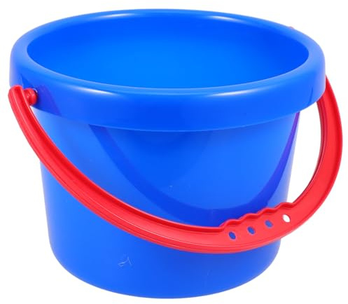 Mini Beach Bucket, Plastic Sand Bucket with Handles Sandbox Toys Beach Pail Sandcastle Mould Water Water Pool Gardening Bath Toy for Summer Party Blue